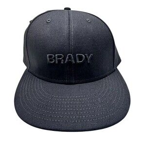 Tom Brady Brand Fitted Hat Cap Black 59 cm Logo NEW WITH TAGS